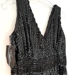 Lee Jordan Vintage Sequin Formal Dress Women's 14 Black‎ Evening 70s Whimsigoth thumbnail 2