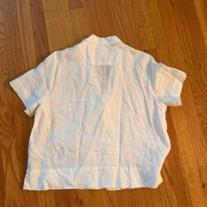 Quince 100% European Linen Short Sleeve Shirt Size M White Camp Collar Boxy Top thumbnail 4