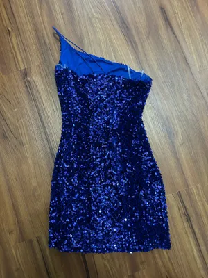 Midnight Doll Blue-Purple Sequin Dress thumbnail 3