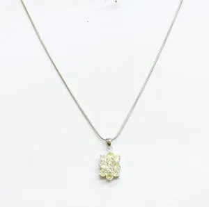 NWT MCYS Flower Pendant Snake Chain Necklace Silver Gray / Yellow 18'' + 2'' thumbnail 1