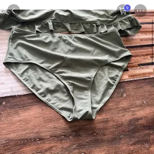 Olive Green Ruched Swimsuit Set thumbnail 3