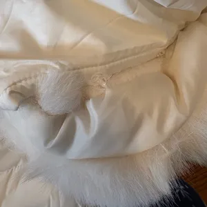 Women’s Winter White Quilted Puffer Coat With Faux Fur Hood – New Without Tags thumbnail 7