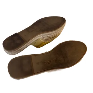 SAM EDELMAN GOLD LEATHER "AUSTIN" ESPADRILLE SLIDE MULES (7M) thumbnail 11