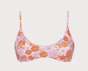 BERLOOK Orange Floral Backless Bikini Top AND BOTTOM 07 Size L thumbnail 6