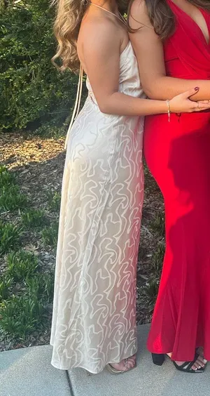 White/Cream/Light Pinkish Maxi/Formal Dress White thumbnail 3