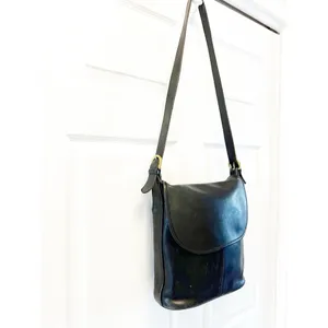 Vintage 90’s Coach Black Flap Leather‎ Bag Made In USA Y2K thumbnail 6