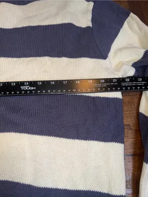 Brandy Melville Sweater Blue Striped Knit Crewneck Pullover Preppy M‎ thumbnail 5