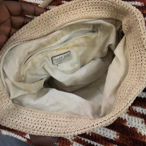 Y2K colorful striped straw crotchet basket fairy shoulder beachy hand bag purse hippie indie boho multicolored thumbnail 8