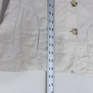 Minimalist 100% Linen Chore Jacket Beige Cherokee XXL Button Up Shacket thumbnail 8