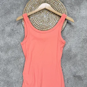 L*Space Wome’s Sandpiper Maxi Dress Sleeveless Ribbed Side Ruched Putty Orange S thumbnail 8
