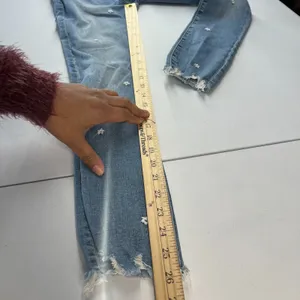 Abercrombie & Fitch Simone Ankle Jeans‎ Womens 0 Blue Denim Frayed Hem High Rise thumbnail 10