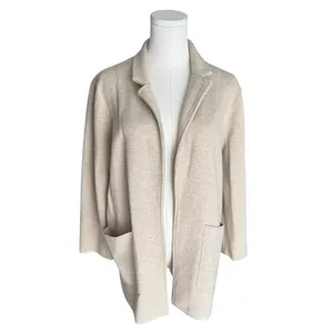J.Crew - Sophie Open Front Sweater Blazer Beige Sz M thumbnail 2