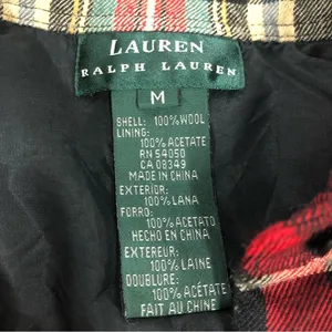 Lauren Ralph Lauren plaid button down shirt size M women’s top 100% wool thumbnail 6