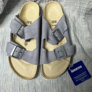 Birkenstock Arizona Suede Glitter Purple Sandals thumbnail 1