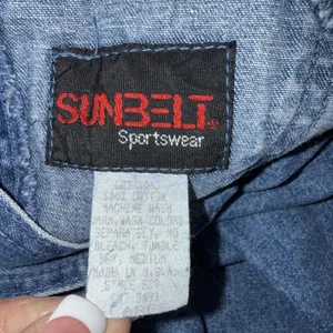 VTG‎ Sunbelt Jumper Dress Blue Jean Denim Overall Country Modest Cottagecore Lg thumbnail 3