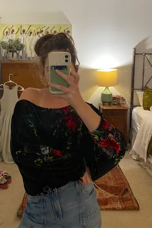 Free People Velvet Slouchy Bodysuit thumbnail 2