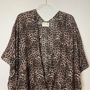 MIA JOY JOYFOLIE Leopard Print Kimono One Size thumbnail 2