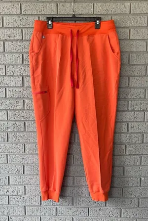 Figs High Waisted Zamora Jogger Scrub Pants Sunset Orange Size XL thumbnail 2