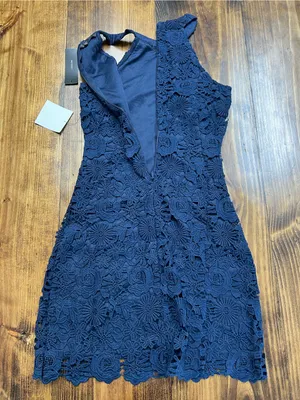 Lulus Love Poem Navy Blue Lace Mini Dress Size Small thumbnail 8