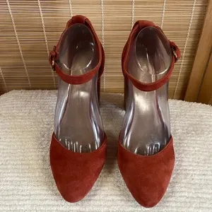Gibson Latimer Red Heels with Ankle Strap and Chunky Heel thumbnail 3