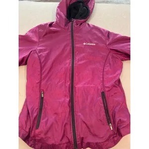 Columbia Womens small Hooded Jacket Lightweight‎ Purple Full Zip Coat thumbnail 2