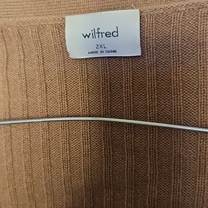 Wilfred Aritzia Button Down 55% Wool Tan Cardigan Sweater Sz 2XL thumbnail 3