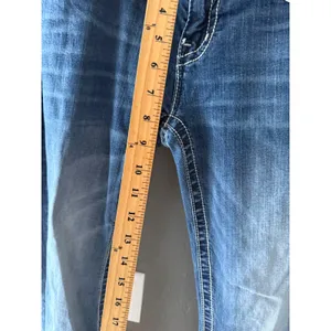 Miss Me Y2k Low Rise Bootcut Jeans Blue Embellished Rhinestone Size 29 thumbnail 7
