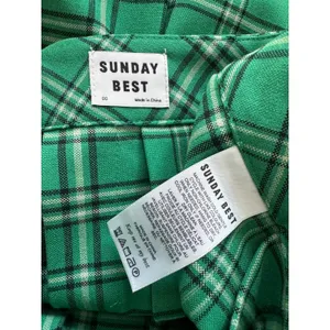 Aritzia Sunday Best Kelly Green, Black & White Pleated Mini Skirt thumbnail 8
