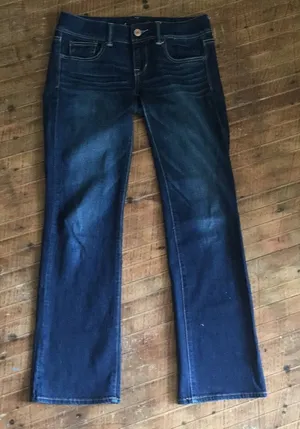 American Eagle slim boot western cowboycore dark wash jeans thumbnail 1
