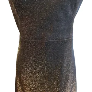 Blondie Nites by Stacy Sklar NWT Mini Halter Dress SZ 11 Black Gold Shimmer thumbnail 4