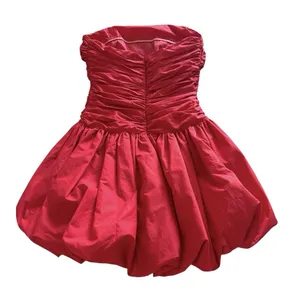 Lovers & Friends NWT Abigail Mini Dress XS Red $238 Bubble Skirt Strapless thumbnail 6
