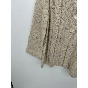 Hannah Womens Cable Knit Cardigan Sweater Sz M Cottagecore‎ Minimal Grandmacore thumbnail 4