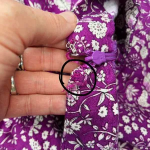 Loft Purple White Floral Coquette Linen Midi Slit Skirt thumbnail 8