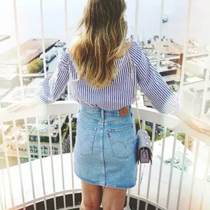 Levi's Light Blue Denim Midi Skirt thumbnail 3