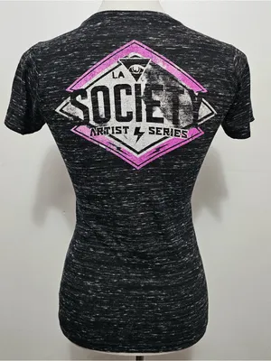 Buckle Society Graphic Tee Small Black Pink Burnout Fitted Y2K Grunge Streetwear thumbnail 5