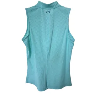 Under Armour Women's Blue Green Sleeveless Heat Gear Golf Shirt‎ Size Medium thumbnail 3