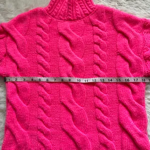 Anthropologie Sweater Mock Neck Cable-Knit Long Sleeve Neon Pink XXS thumbnail 9