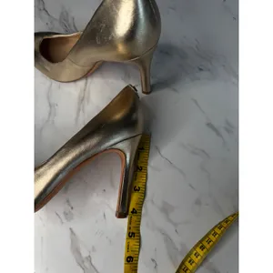 Ivanka Trump Womens Metallic Gold Leather Round Toe Stiletto Pumps Heel Size 9M‎ thumbnail 8