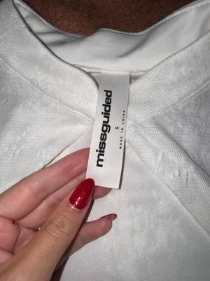 White High Neck Missguided Lace Pattern Dress thumbnail 3