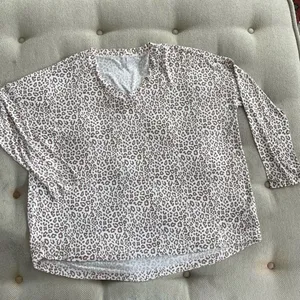 Nordstrom Pajama Set Animal Print Mocha Pink￼ Long Sleeve L thumbnail 2