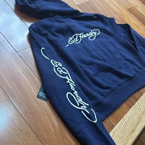 NWT Ed Hardy Broken Heart and Fairytale Navy Eclipse‎ Hoodies Sweatshirt Size S thumbnail 7