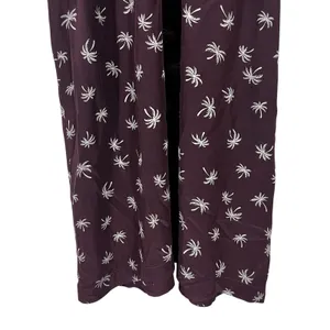 Madewell Dream Drift Overlay Palm Tree Halter Dress 100% Silk Plum Purple Size 0 thumbnail 4