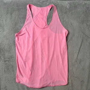 Lululemon Racerback Pleated Pink Tank Top Womens 8 Pink Curved Hem Athletic Yoga thumbnail 8