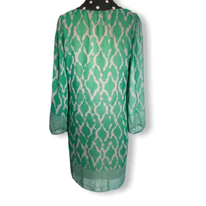 Peaches N Cream Womens Dress‎ Size Small Green Gray Lined Knit Lining Shift thumbnail 3