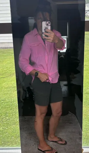 Ralph Lauren Sport hot pink linen shirt woman's size 14 thumbnail 7