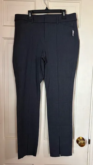 Old Navy Pixie Split Hem Pants Womens Size 12 Grey High Rise Skinny Ankle New thumbnail 1
