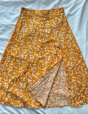 SheIn yellow midi skirt thumbnail 1