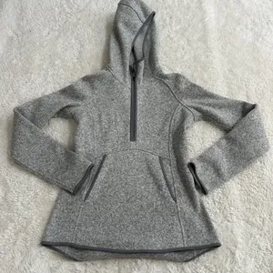 Lululemon Women Fleece & Thank You Pullover Heather Grey 4 Yoga Athleisure Luxe thumbnail 2