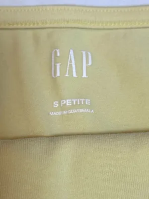 GAP Petite Tube Top S Butter Yellow Strapless Cotton Y2K Bandeau Cropped Stretch thumbnail 5