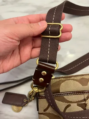 COACH L0649-10129 Y2K Signature Jacquard Crossbody Purse Brown thumbnail 6